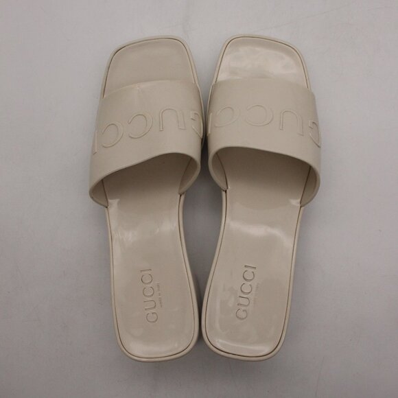 Gucci Platform 20/60mm Women's Size EU 41 Rubber Slide Sandals White Italy - Picture 9 of 11